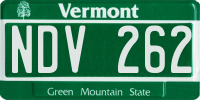 VT license plate NDV262