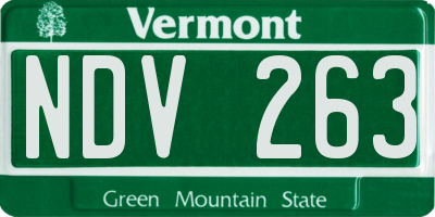 VT license plate NDV263