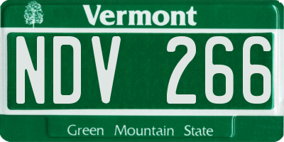 VT license plate NDV266
