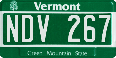VT license plate NDV267