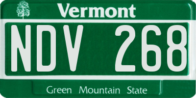 VT license plate NDV268