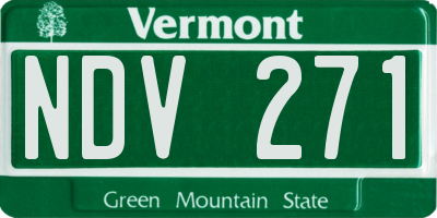 VT license plate NDV271