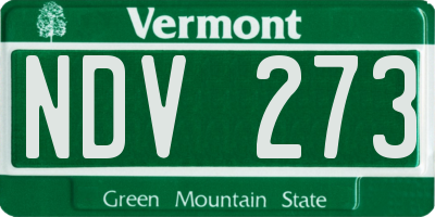 VT license plate NDV273