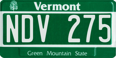 VT license plate NDV275