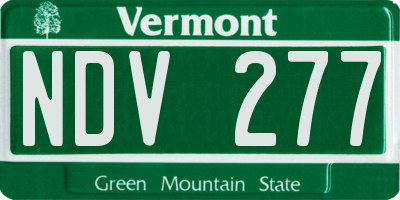 VT license plate NDV277
