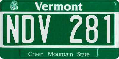 VT license plate NDV281