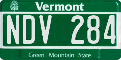 VT license plate NDV284