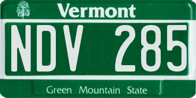 VT license plate NDV285