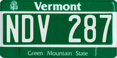 VT license plate NDV287