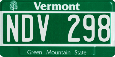 VT license plate NDV298