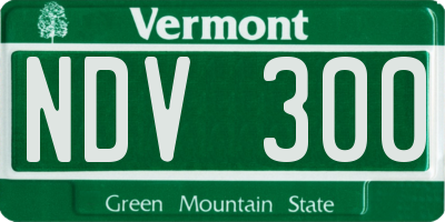 VT license plate NDV300