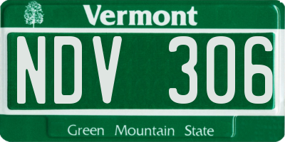VT license plate NDV306