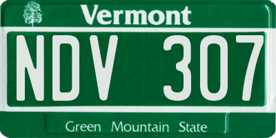 VT license plate NDV307