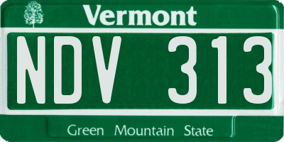 VT license plate NDV313