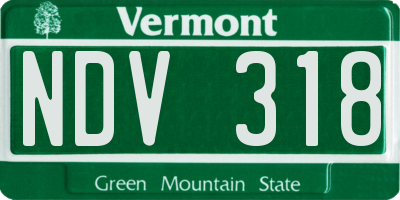 VT license plate NDV318