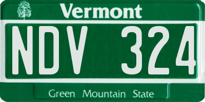 VT license plate NDV324