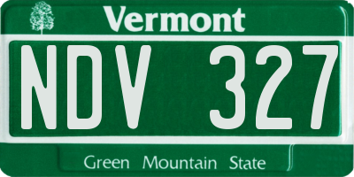 VT license plate NDV327