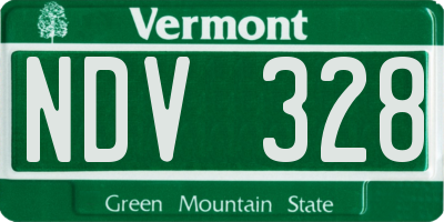 VT license plate NDV328