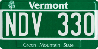 VT license plate NDV330