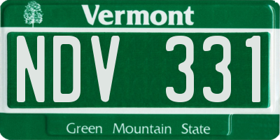 VT license plate NDV331