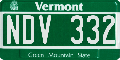 VT license plate NDV332
