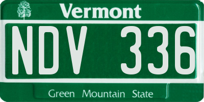 VT license plate NDV336