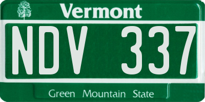 VT license plate NDV337