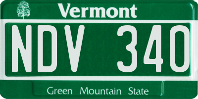 VT license plate NDV340