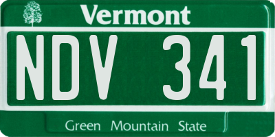 VT license plate NDV341