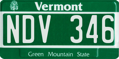 VT license plate NDV346