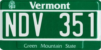 VT license plate NDV351
