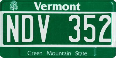 VT license plate NDV352