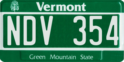 VT license plate NDV354