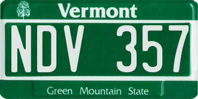 VT license plate NDV357