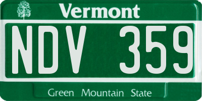VT license plate NDV359