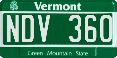 VT license plate NDV360