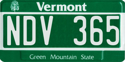VT license plate NDV365