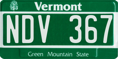 VT license plate NDV367