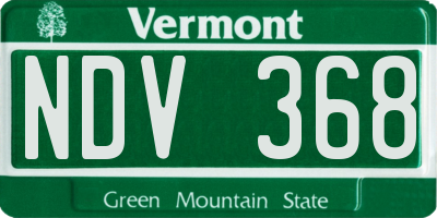 VT license plate NDV368
