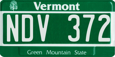 VT license plate NDV372