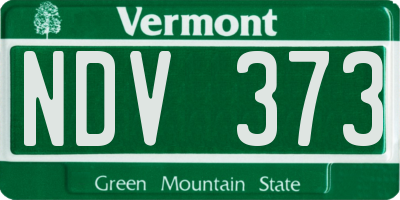 VT license plate NDV373