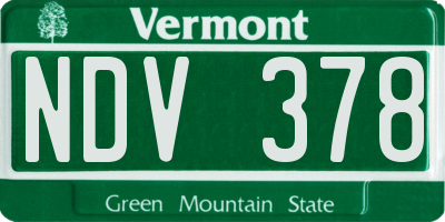 VT license plate NDV378