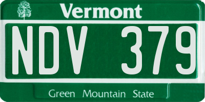 VT license plate NDV379