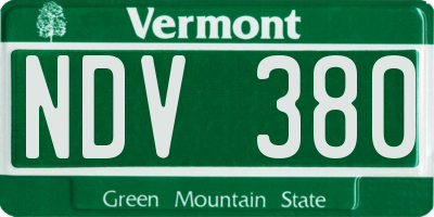 VT license plate NDV380
