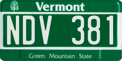 VT license plate NDV381