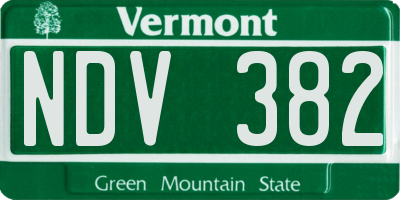 VT license plate NDV382
