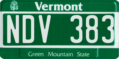 VT license plate NDV383