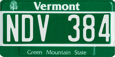 VT license plate NDV384