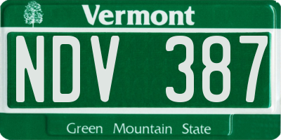 VT license plate NDV387