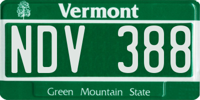 VT license plate NDV388